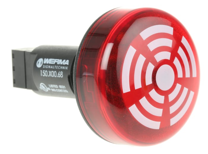 Werma 150 Series Red Buzzer Beacon, 230 V ac, IP65, Panel Mount, 80dB at 1 Metre