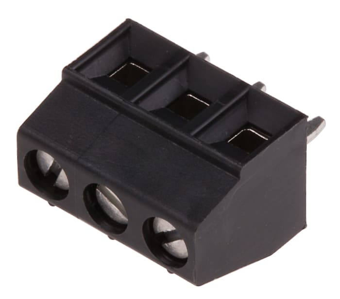Phoenix Contact MKDS 1/3-3.81 HT BK Series PCB Terminal Block, 3.81mm Pitch, Through Hole Mount, Solder Termination
