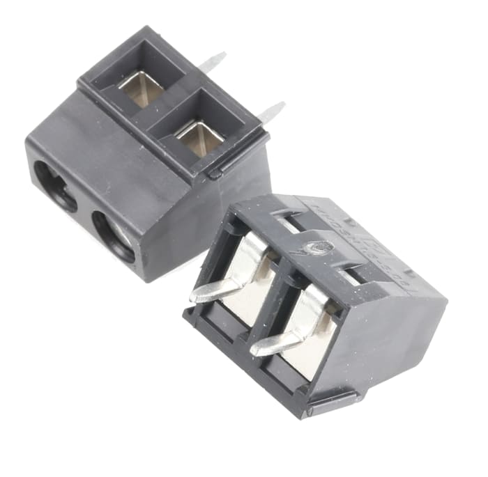 Phoenix Contact MKDSN 1.5/ 2-5.08 HT BK Series PCB Terminal Block, 2-Contact, 5.08mm Pitch, Through Hole Mount, 1-Row,
