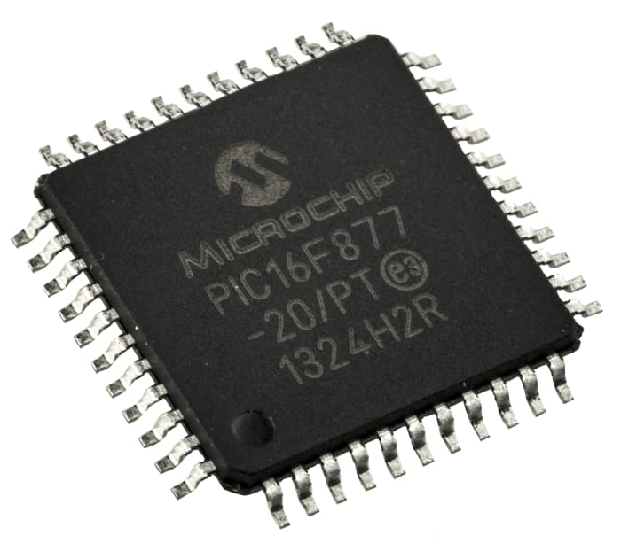 Microcontrolador Microchip PIC16F877-20/PT, núcleo PIC de 8bit, RAM 368 B, 20MHZ, TQFP de 44 pines