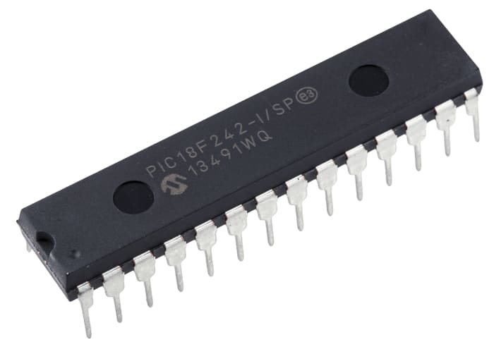 Microchip, 8bit PIC, PIC18F Microcontroller, 40MHz, 16 kB Flash, 28-Pin SPDIP
