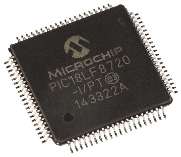 Microchip, 8bit PIC, PIC18F Microcontroller, 25MHz, 1.024 kB, 128 kB Flash, 80-Pin TQFP