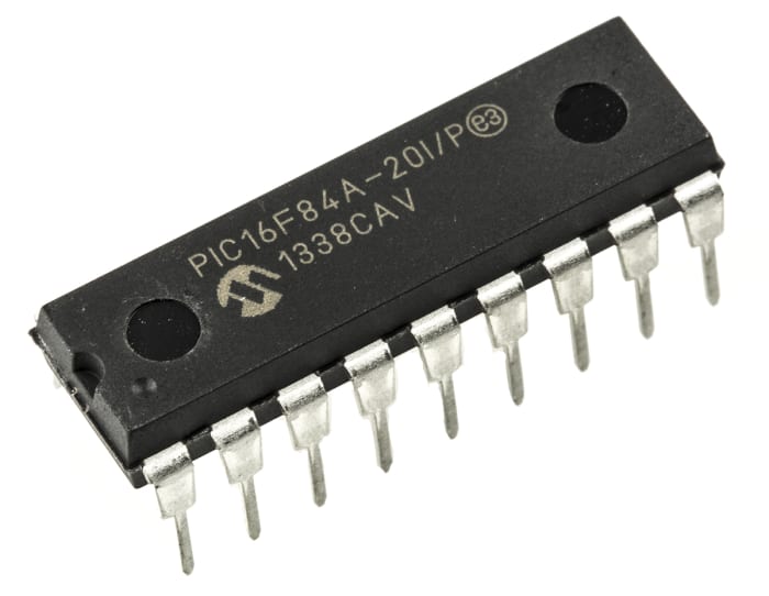Microchip, 8bit PIC, PIC16F Microcontroller, 20MHz, 1024 x 14 words, 64 x 14 words Flash, 18-Pin PDIP