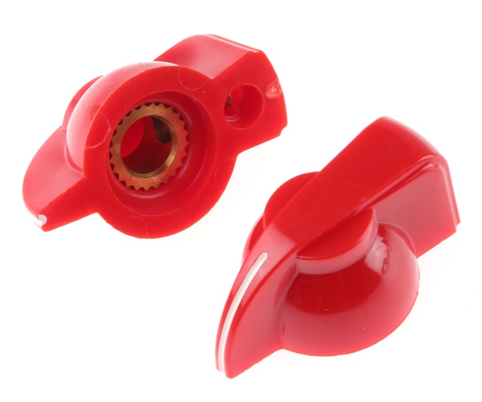 RS PRO 32mm Red Potentiometer Knob for 6.35mm Shaft