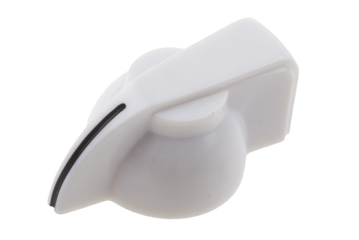RS PRO 32mm White Potentiometer Knob for 6.35mm Shaft