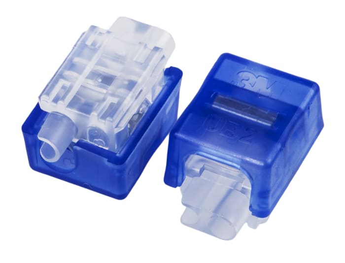 3M UB2 Series Tap Wire Splice Connector, Blue/Clear, Insulated, Tin Plated 26 → 19 AWG