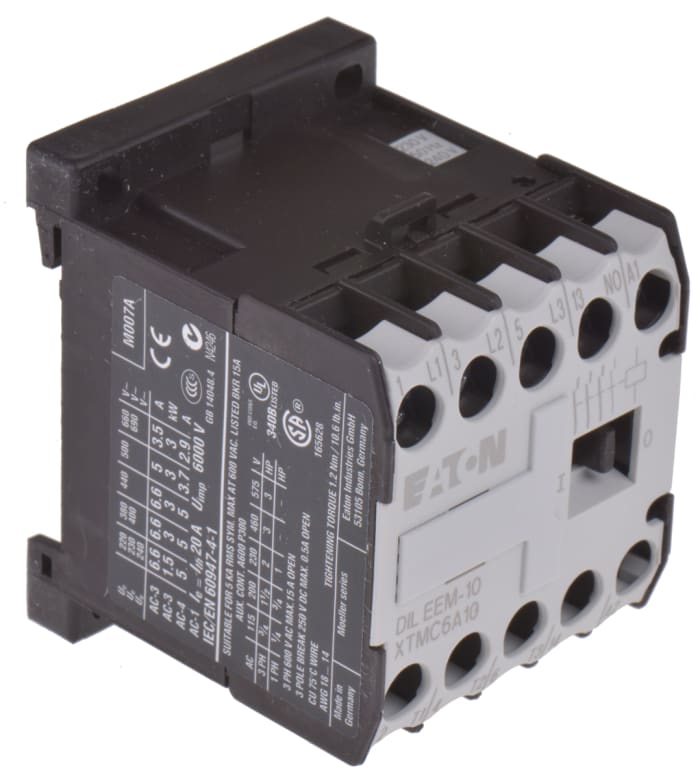Eaton xStart Contactor, 230 V ac Coil, 3-Pole, 6.6 A, 3 kW, 3NO, 400 V ac