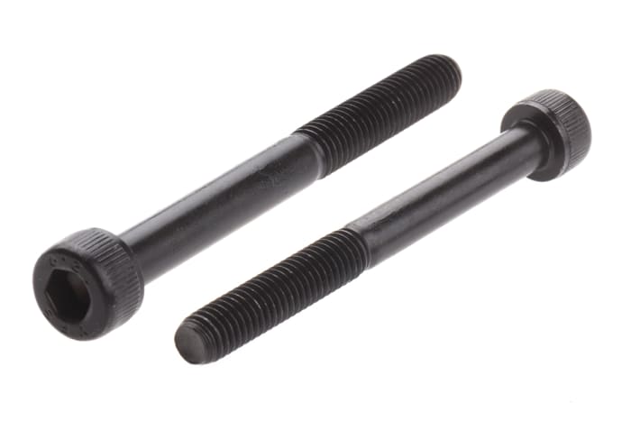 RS PRO M5 x 50mm Hex Socket Cap Screw Black, Self-Colour Steel