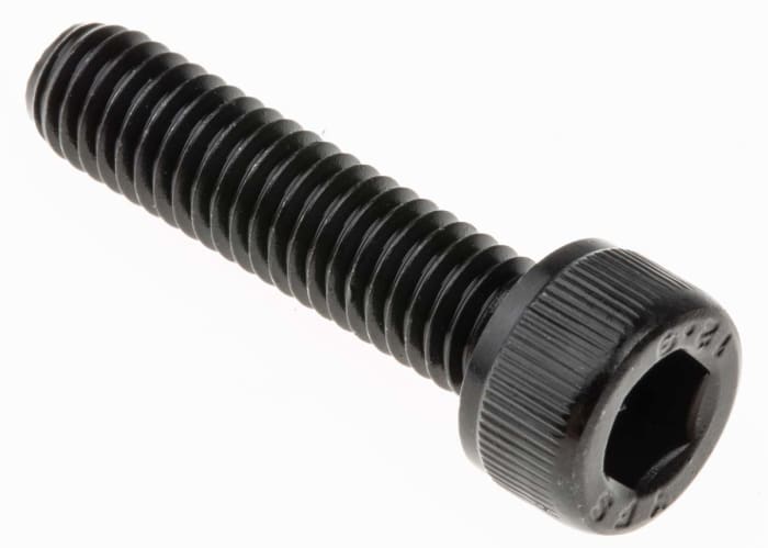 RS PRO Black, Self-Colour Steel Hex Socket Cap Screw, DIN 912, M6 x 25mm