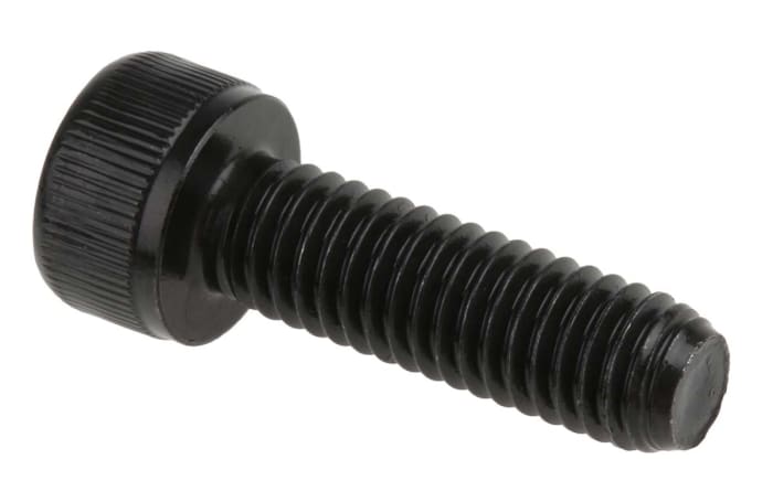 RS PRO M6 x 20mm Hex Socket Cap Screw Black, Self-Colour Steel