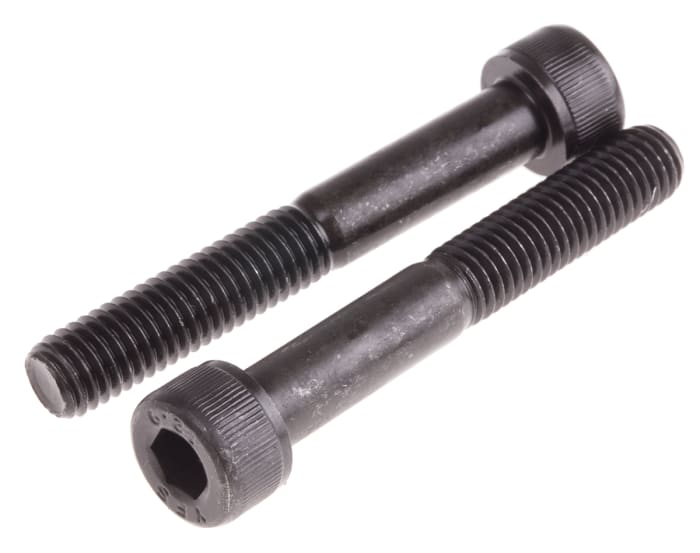 RS PRO Black, Self-Colour Steel Hex Socket Cap Screw, DIN 912, M8 x 55mm