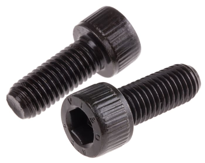 Šroub s vnitřním šestihranem, Ocel, M10, délka: 25mm, Černá, v odpovídající barvě 1.5mm