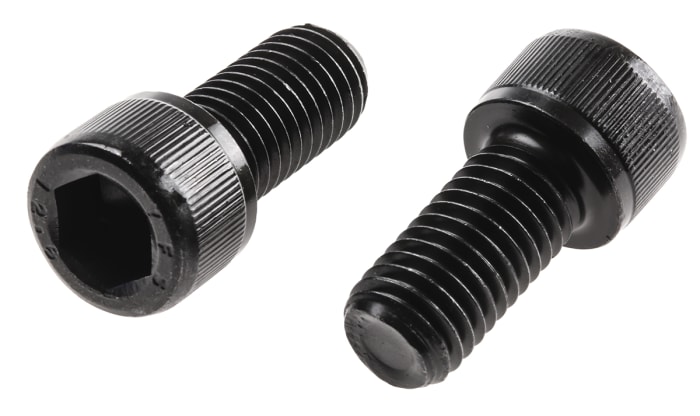 Šroub s vnitřním šestihranem, Ocel, M12, délka: 25mm, Černá, v odpovídající barvě 1.75mm