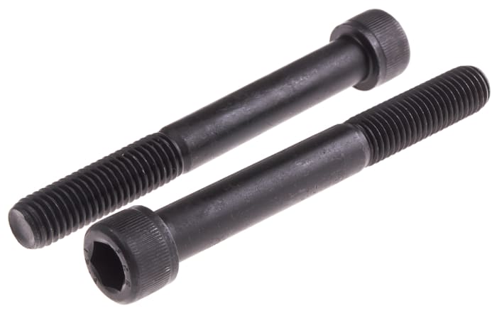 RS PRO Black, Self-Colour Steel Hex Socket Cap Screw, DIN 912, M12 x 100mm