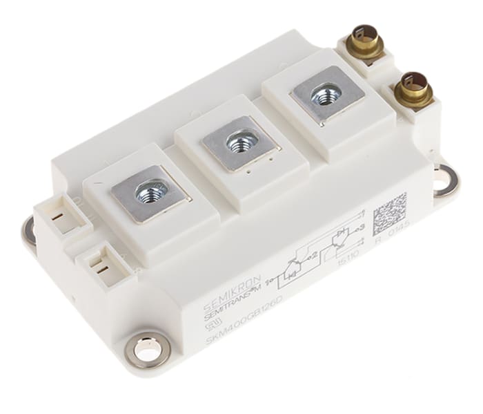 Semikron Danfoss SKM400GB126D Dual Half Bridge IGBT Module, 470 A 1200 V, 7-Pin SEMITRANS3, Panel Mount