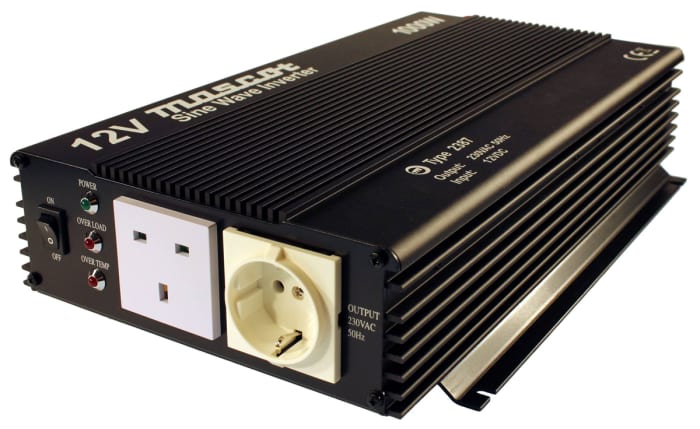 Mascot Pure Sine Wave 1000W Power Inverter, 10 → 15V dc Input, 230V ac Output