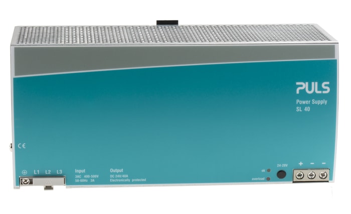 PULS Switch Mode DIN Rail Panel Mount Power Supply, 400 → 500V ac ac Input, 24V dc dc Output, 40A Output, 960W