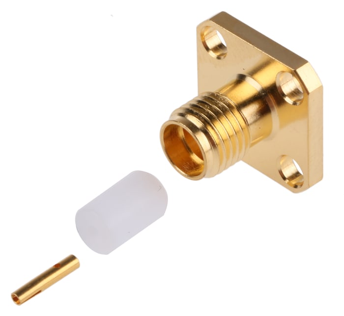 Connecteur SMA Femelle Droit 50Ω Montage panneau, A souder RG405/U