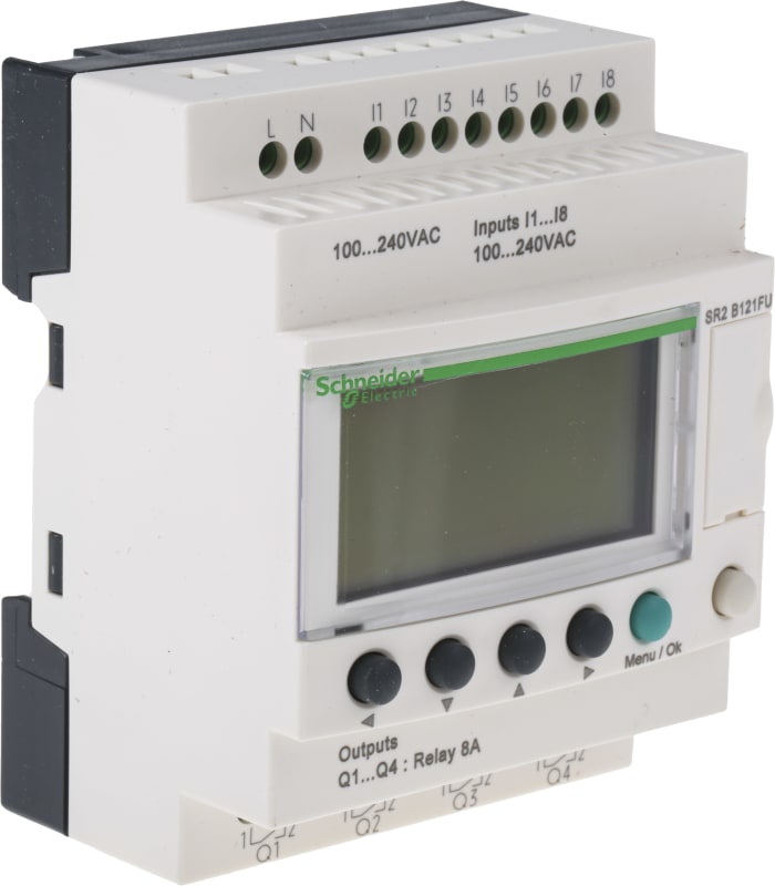 Schneider Electric Zelio Logic Lojik Modülü, 8 x Giriş, 4 x Çıkış, Ekranlı, 120 V ac, 240 V ac