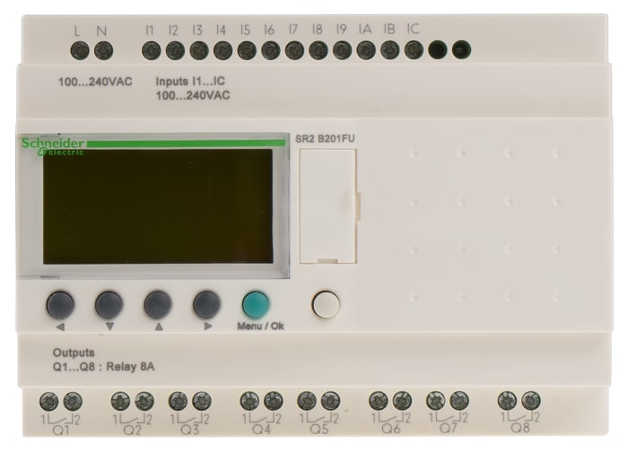 Schneider Electric Zelio Logic Smart Series Logic Module, 120 V ac, 240 V ac Supply, Relay Output, 12-Input, Discrete