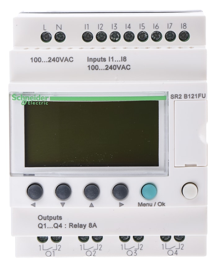 Schneider Electric Zelio Logic 2 Series PLC CPU for Use with Zelio 2, Relay Output, 8 (Digital)-Input, Digital Input