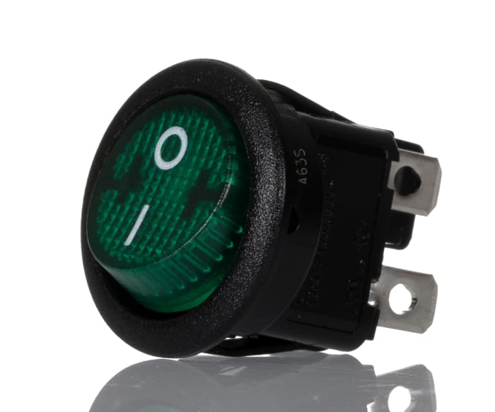 APEM Illuminated DPST, On-Off Rocker Switch Panel Mount