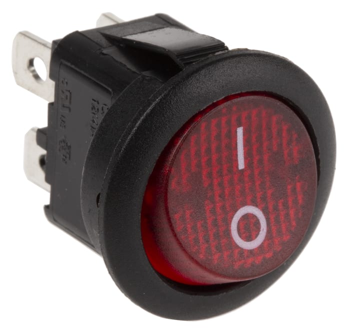 APEM Illuminated DPST, On-Off Rocker Switch Panel Mount