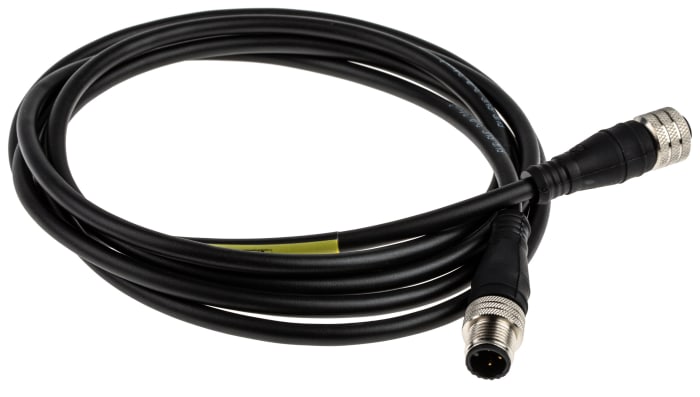 Brad from Molex Straight Female 5 way M12 to Straight Male 3 way M12 Sensor Actuator Cable, 2m