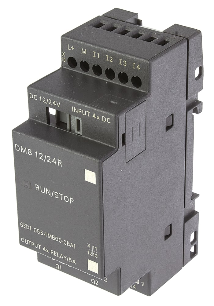 Siemens LOGO! 8 Expansion Module, 12 → 24 V dc Relay, 4 x Input, 4 x Output Without Display