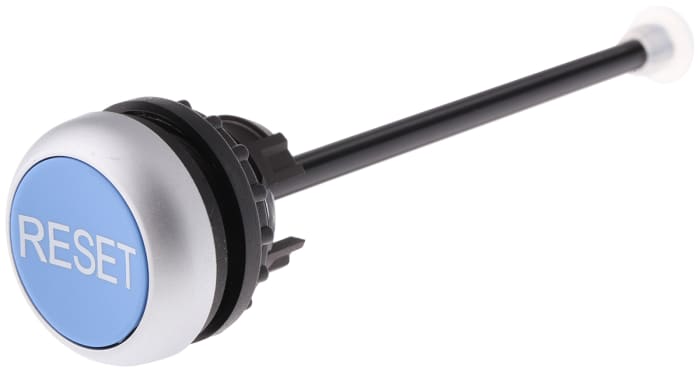 Cabezal de pulsador Eaton serie RMQ Titan M22, Ø 22mm, de color Azul, Redondo, Cerradura de presión, IP67