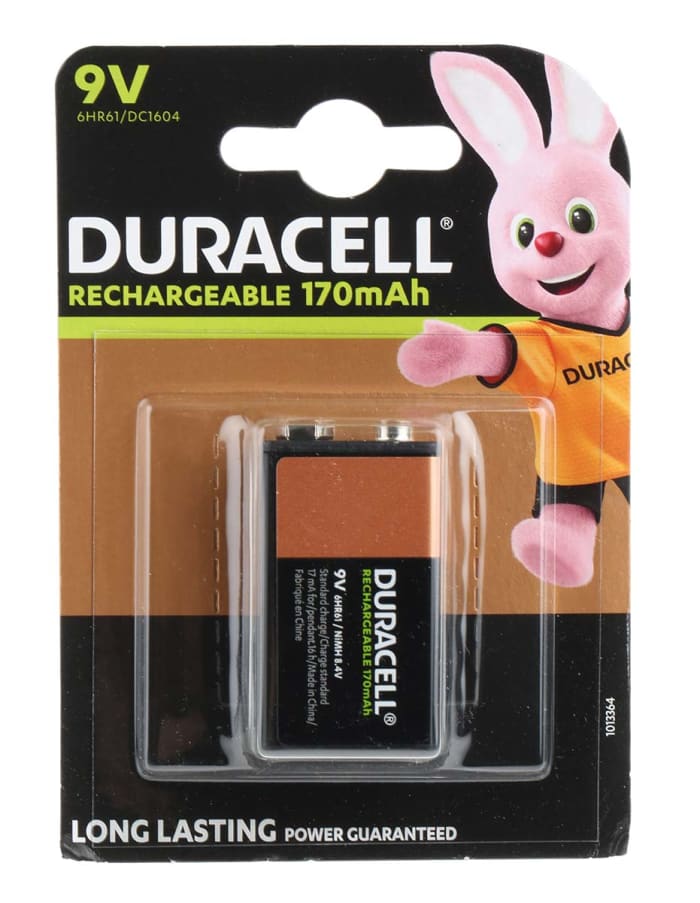 Duracell 170mAh NiMH 9V Rechargeable Battery