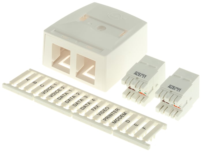 Molex Premise Networks Cat6 2 Way RJ45 Surface Box,With UTP Shield Type