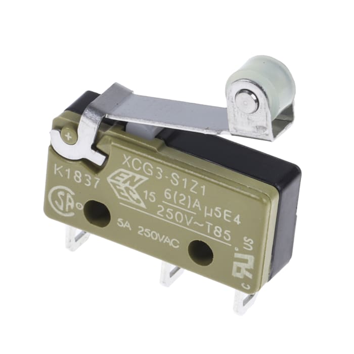 Saia-Burgess Roller Lever Micro Switch, Solder Terminal, 6 A @ 250 V ac,  SPDT, IP40