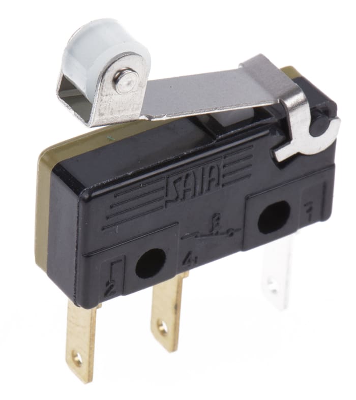 Saia-Burgess Roller Lever Micro Switch, Tab Terminal, 5 A @ 250 V ac, CO, IP40