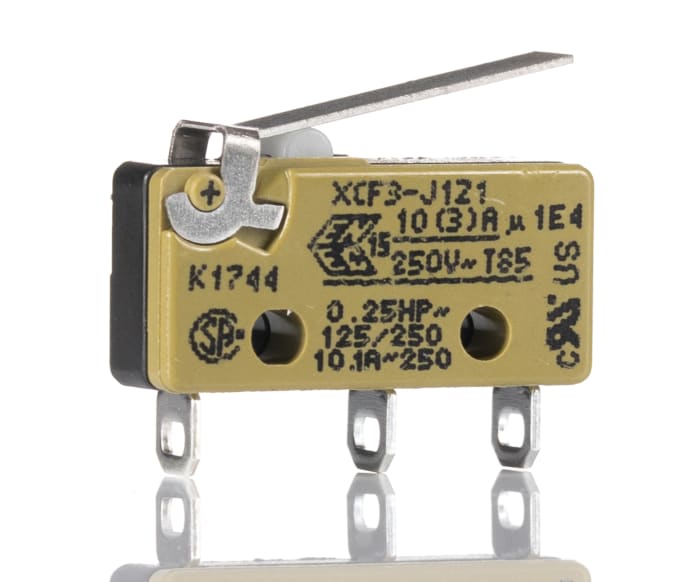 Microrupteur Levier articulé Saia-Burgess, A souder, CO, 0,1 A 250V c.a.