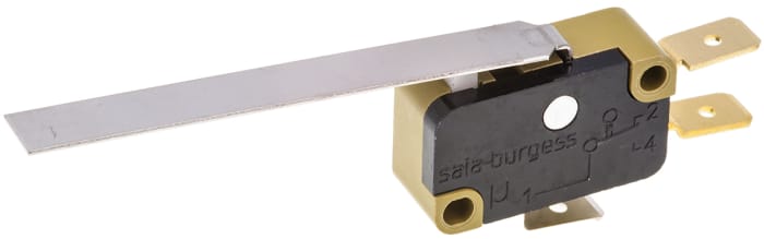 Saia-Burgess Leaf Lever Micro Switch, Tab Terminal, 16 A @ 250 V ac, SPDT, IP40