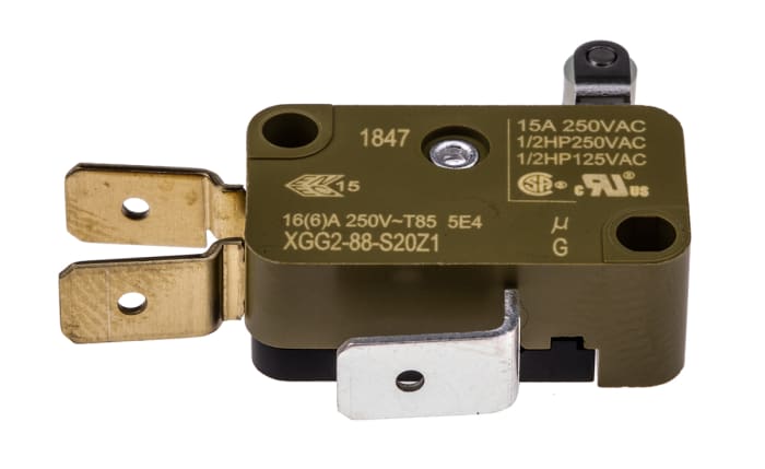 Microcommutateur SAIA XGG2-88-S20Z1 - SPDT Avec Levier à Rouleau - 16A/250V - Pour Automatisme, Contrôle - 9