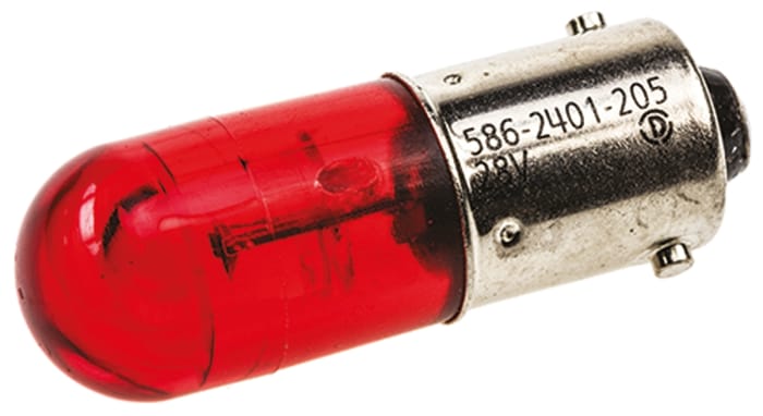 Dialight Red LED Indicator Lamp, 28V dc, BA9s Base, 10mm Diameter, 525mcd