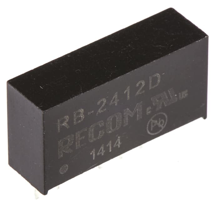 Recom RB DC-DC Converter, ±12V dc/ ±42mA Output, 21.6 → 26.4 V dc Input, 1W, Through Hole, +85°C Max Temp -40°C