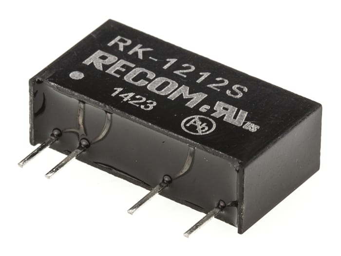 Recom RK DC-DC Converter, 12V dc/ 84mA Output, 10.8 → 13.2 V dc Input, 1W, Through Hole, +85°C Max Temp -40°C