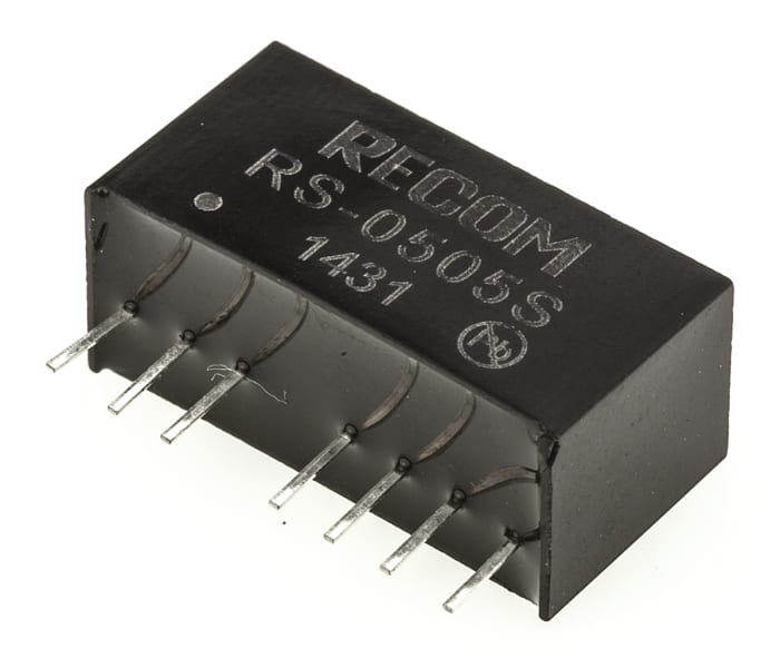 Recom RS DC-DC Converter, 5V dc/ 400mA Output, 4.5 → 9 V dc Input, 2W, Through Hole, +85°C Max Temp -40°C Min