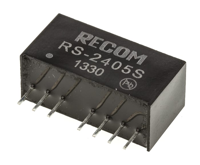 Recom RS DC-DC Converter, 5V dc/ 400mA Output, 18 → 36 V dc Input, 2W, Through Hole, +85°C Max Temp -40°C Min