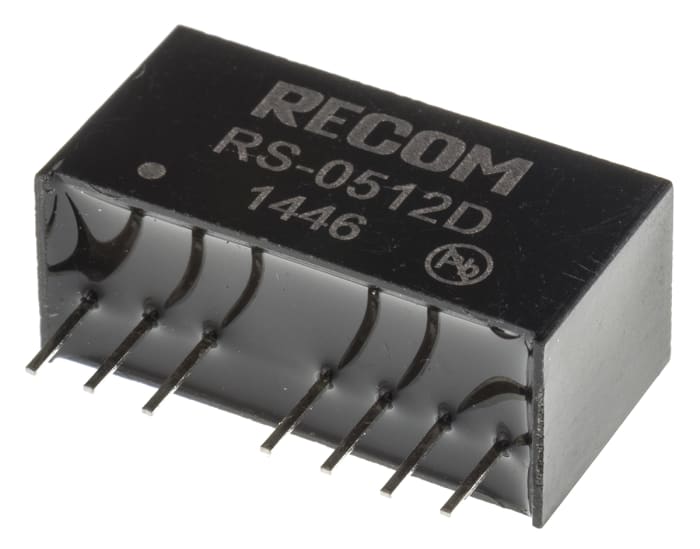 Recom RS DC-DC Converter, ±12V dc/ ±83mA Output, 4.5 → 9 V dc Input, 2W, Through Hole, +85°C Max Temp -40°C Min