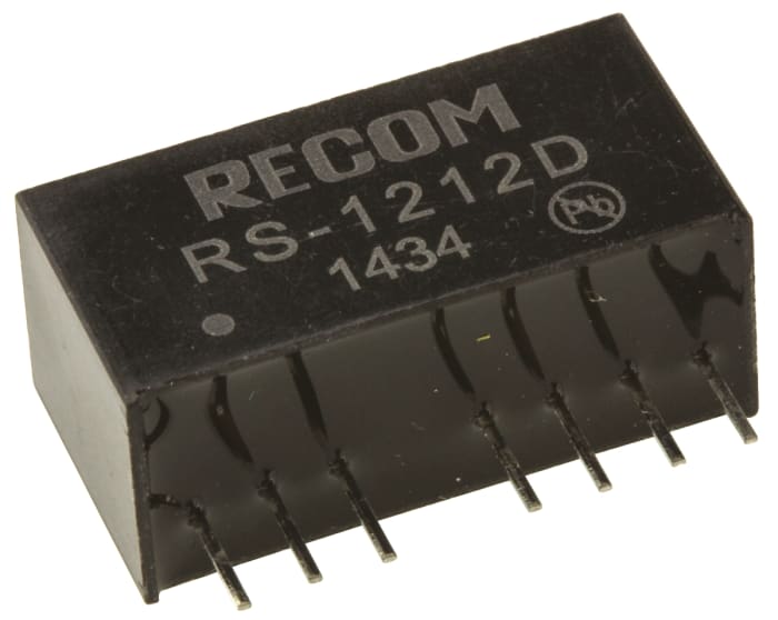 Recom RS DC-DC Converter, ±12V dc/ ±83mA Output, 9 → 18 V dc Input, 2W, Through Hole, +85°C Max Temp -40°C Min