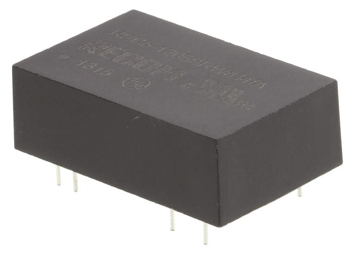 Recom REC5 DC-DC Converter, 5V dc/ 1A Output, 9 → 18 V dc Input, 5W, Through Hole, +75°C Max Temp -25°C Min Temp