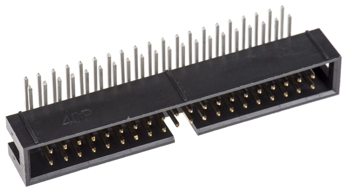 TE Connectivity Right Angle Through Hole PCB Header, 40 Contact(s), 2.54mm Pitch, 2 Row(s)