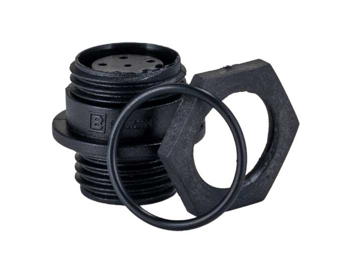 Bulgin Circular Connector, 6 Contacts, Front Mount, Miniature Connector, Socket, Female, IP68, Buccaneer 400 Series