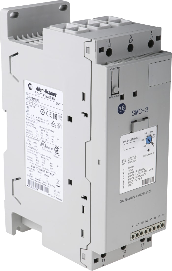Allen Bradley Soft Starter, , 45 kW, 460 V ac, 3 Phase, IP2X