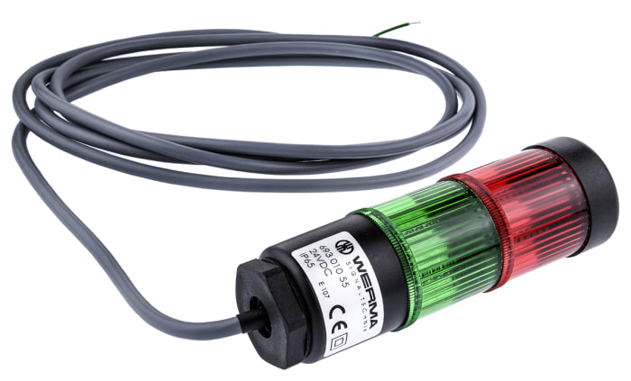 Colonnes lumineuses pré-configurées à LED Feu Fixe, Rouge / Vert, série Kompakt, 24 V c.c.