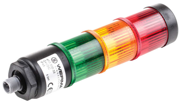Colonnes lumineuses pré-configurées à LED Feu Fixe, Rouge / Jaune / Vert, série 693, 24 V c.c.